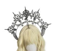 Único encanto perlas coronado tocado de metal ligero tocado diadema accesorios para el pelo para mayor comodidad dulce gótico tocado