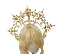 Único encanto perlas coronado tocado de metal ligero tocado diadema accesorios para el pelo para mayor comodidad dulce gótico tocado