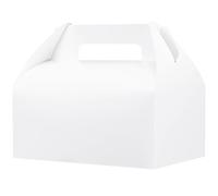 UnicoPak 30 cajas grandes de 22 x 15 x 15 cm, cajas de regalo blancas con asas, cajas de panadería, cajas de almuerzo de papel para cumpleaños, bodas, fiestas, picnics, Navidad