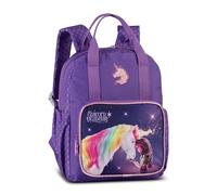 Unicorn Academy Mochila infantil para niña - Mochila de 9 l con compartimento principal con cremallera y bolsillo delantero con cremallera, 31 x 24 x 11 cm, diseño de unicornio morado con 2 asas y
