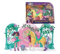 Unicorn Academy, Ava Doll and Colour-Change Leaf Unicorn Stall Playset with 15 A