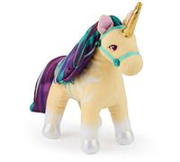 Unicorn Academy Peluche oficial de hoja, animal de peluche de unicornio, juguetes de unicornio para niñas de 1 año en adelante, amarillo, 7 pulgadas