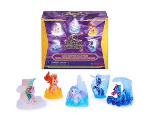 Unicorn Academy, Set de Figuras coleccionables con Magia de Piedra Preciosa con 5 Figuras de Unicornio y Bases de exhibición, muñecas y Unicornios para niñas a Partir de 4 años