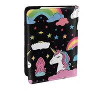 Unicorn Accessories - Funda para pasaporte con estampado de accesorios para tarjetas y documentos, Black, Talla única