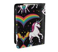 Unicorn Accessories - Funda para pasaporte con estampado de accesorios para tarjetas y documentos, Black, Talla única