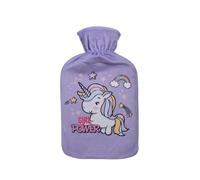 Unicorn - Botella de agua caliente con funda de franela, 1 litro