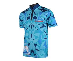 Unicorn Camisa de Dardos | Auténtico Ian 'Diamond' White | Poliéster Transpirable y Cremallera sin Costuras | Azul | Tallas S a XXXXL