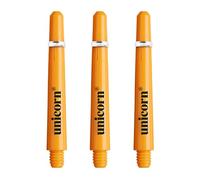 Unicorn Cañas de Dardos | Gripper 4 Neon | Policarbonato Resistente | Ultra Corto 29 mm 0,67 g | Rosca estándar 2B | Anillo de compresión para Agarre de Vuelo | Naranja | 3 Tallos