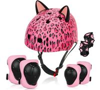 Unicorn Castle Casco y Protecciones para Niños 8-14 Años, Ajustable 52-58cm | Set de protección infantil con casco, rodilleras y coderas ajustables para bicicleta, skate, scooter y patinaje
