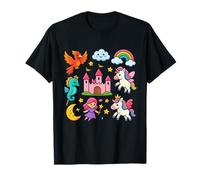 Unicorn Castle Rainbow Dreams Fantasía Camiseta