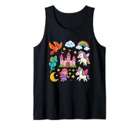 Unicorn Castle Rainbow Dreams Fantasía Camiseta sin Mangas