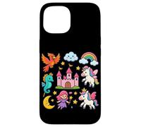 Unicorn Castle Rainbow Dreams Fantasía Carcasa para iPhone 15