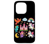 Unicorn Castle Rainbow Dreams Fantasía Carcasa para iPhone 15 Pro