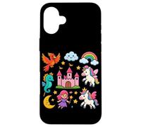 Unicorn Castle Rainbow Dreams Fantasía Carcasa para iPhone 16 Plus