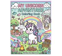 Unicorn Coloring Book for Kids Ages 4-8: 50 Cute and Easy Unicorn Coloring Pages with Rainbows, Castles, Stars, Flowers and Magical Adventures | Large Bold Designs for Girls and Boys