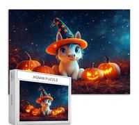 Unicorn Cub Magic Hat Starry Sky - Rompecabezas de 1000 piezas para adultos, principiantes, juego desafiante, bricolaje, manualidades, decoración del hogar, regalo, 68 x 50 cm