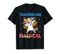 Unicorn Dabbing Teachers Are Magical Funny Teacher Camiseta gráfica económica