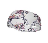 Unicorn Design04 - Diademas elásticas estampadas para mujer, unisex, para entrenamiento, yoga, correr