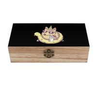 Unicorn Dog Be Awesome - Caja de almacenamiento de madera para tesoros, 7.9 x 3.7 x 2.3 pulgadas, cajas de recuerdo con tapa con bisagras y cierre frontal
