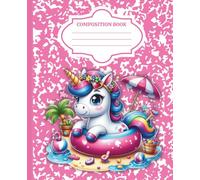 Unicorn Dreams Pink Marble Composition Notebook | Cute Wide Ruled Journal for Girls, School Notes, Diary, or Gift | 110 Pages