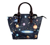 Unicorn Fairy Tale - Bolso de hombro con asa superior para mujer, con remaches, tamaño mediano, La familia solar, One Size