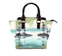 Unicorn Fairy Tale - Bolso de hombro con asa superior para mujer, con remaches, tamaño mediano, Lagos tranquilos, One Size