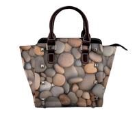 Unicorn Fairy Tale - Bolso de hombro con asa superior para mujer, con remaches, tamaño mediano, Pebbles in the Beach, One Size