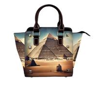 Unicorn Fairy Tale - Bolso de hombro con asa superior para mujer, con remaches, tamaño mediano, Soñando con las pirámides de Keops, One Size