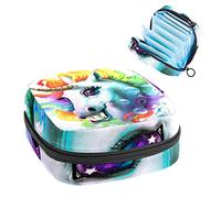 Unicorn Fancy Period Pouch portátil, bolsa de almacenamiento de tampones para servilletas sanitarias, Varios colores, 4.7x6.6x6.6 in/12x17x17 cm