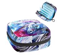 Unicorn Fancy Period Pouch portátil, bolsa de almacenamiento de tampones para servilletas sanitarias, Varios colores, 4.7x6.6x6.6 in/12x17x17 cm