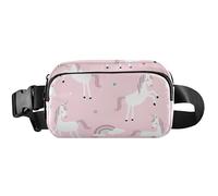 Unicorn Fantasy Pink - Riñonera impermeable para mujer, diseño floral, para viaje, color rosa fantasía unicornio, 8 x 5.3 x 2.3 pulgadas, divertido y lindo, unicornio rosa fantasía, 8 x 5.3 x 2.3