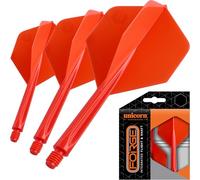 Unicorn Forge - Juego de 3 Plumas y Ejes Integrados para Dardos | Diseño de 1 Pieza para un ángulo 90˚ | Polímero Ligero y Resistente | Forma Grande y Rosca estándar 2BA | Tallo de