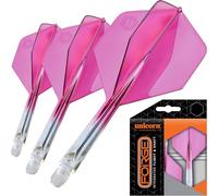 Unicorn Forge - Juego de 3 Plumas y Ejes Integrados para Dardos | Diseño de 1 Pieza para un ángulo de Aleta 90˚ | Polímero Ligero y Resistente | Forma Grande e Rosca estándar 2BA | Tallo