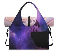Unicorn Galaxy - Bolsa de deporte nocturno para mujeres y hombres, bolsa de fin de semana con compartimento para zapatos, bolsa de hombro para yoga, gimnasio, viajes, color, L, Organizador de bolsas