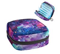 Unicorn Galaxy Starry Sky Fancy Period Pouch portátil, bolsa de almacenamiento de tampón para servilletas sanitarias, Varios colores, 4.7x6.6x6.6 in/12x17x17 cm
