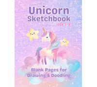 Unicorn Glitter Sketchbook for Kids: Blank Pages for Drawing, Sketching & Doodling - Cute Sparkly Pink Glitter Unicorn Gift for Girls Ages 7-9, Large 8.5 x 11