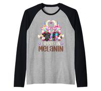 Unicorn GNOME For Black Pride Women Dipped In Melanin Camiseta Manga Raglan