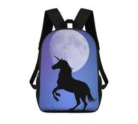 Unicorn Horse Fantasy Mochilas Impresas En 3D 17inch Mochila Escolar Infantil Para Exteriores, Mochila Informal De Día, Bolsas De Viaje Informales Para Estudiantes De Secundaria