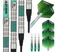 Unicorn Juego de Dardos Core XL T90 Series Style 2 | 90% tungsteno con Detalles Verdes | Punta Suave | 21 g