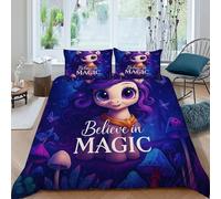 Unicorn Magia Funda Nórdica Algodon 3 Piezas con Impresión En 3D Fantasy Fantasy Creature con Funda Almohada King（220x240cm） 100% Microfibra Ropa De Cama para Adultos Y Niñas