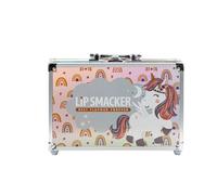 Lip Smacker Beauty Train Case, Set de Regalo para Niñas con 22 Brillos de Labios, 9 Sombras de Ojos Cremosas, 2 Esmaltes de Uñas, 4 Polvos y Clips para el Cabello