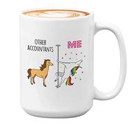 Unicorn Me Vs Other Accountants - Taza de café de 425.2 g, color blanco - Contadores - Profesión laboral Número de ocupación Economía Contabilidad Diario Llamada de trabajo