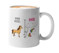 Unicorn Me Vs Other Bosses - Taza de café de 325 ml, color blanco, jefes de equipo, jefe, compañero, jefe, amigo, líder del lugar de trabajo, jefe de equipo