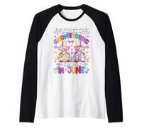 Unicorn Mom & Dad Birthday Gnomes For Girls Who Born In June Camiseta Manga Raglan