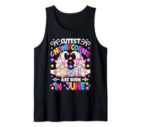 Unicorn Mom & Dad Birthday Gnomes For Girls Who Born In June Camiseta sin Mangas