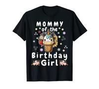 Unicorn mommy of the Birthday Girl ice cream Flowers Camiseta