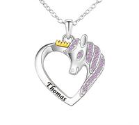 Unicorn Necklace for Acsergery Little Girl Unicorn Jewelry Girl Gift Necklace Heart Name