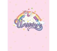 Unicorn Notebook: Rainbow unicorn themed composition notebook for girls, school supplies, wide ruled, 110 pages, 7.5x9.25in.