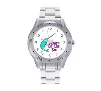 Unicorn of The Sea Narwhal - Reloj analógico de cuarzo para hombre, correa de acero inoxidable, reloj de pulsera de negocios