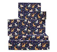 Unicorn Papel Regalo - 6 Sheets Papel Regalo For Niñas Niños Wouomo - Magical Horses Stars And Flowers - For Cumpleaños Recién Nacido Fiesta Boda Navidad Party - Comes With Tags By Central 23